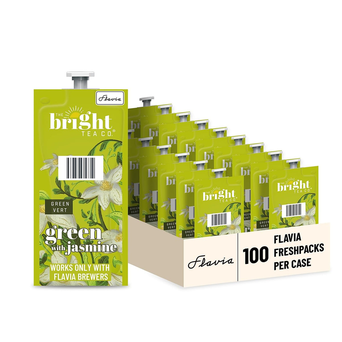 Flavia Bright Tea Green Tea with Jasmine Freshpacks - 100 Count