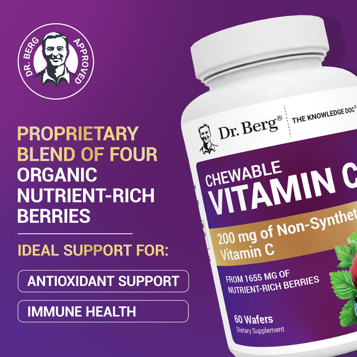 Dr. Berg Chewable Vitamin C Complex - 60 Wafers - image 3
