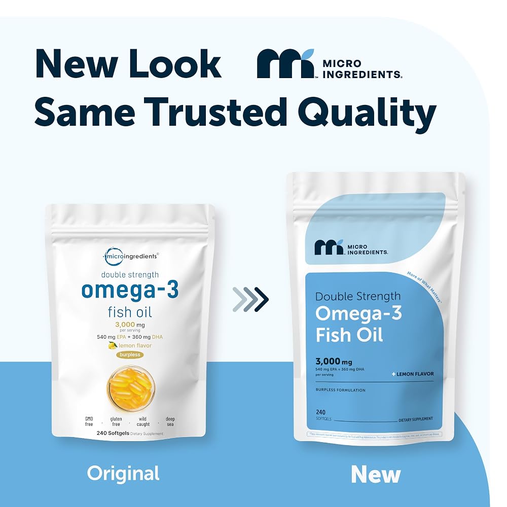Micro Ingredients Omega 3 Fish Oil Supplements 3,000mg Per Serving