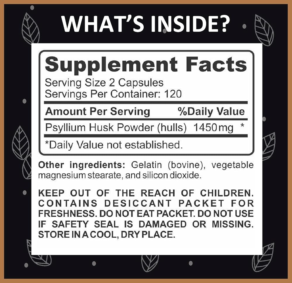 YouFit Nutrition Psyllium Husk Capsules 1450mg - 240 Capsules - image 4