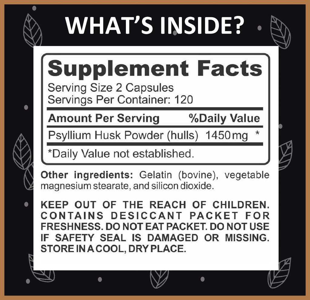 YouFit Nutrition Psyllium Husk Capsules 1450mg - 240 Capsules - image 4
