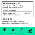 Love Life Supplements High Strength Shilajit 600mg - 60 Capsules - image 3