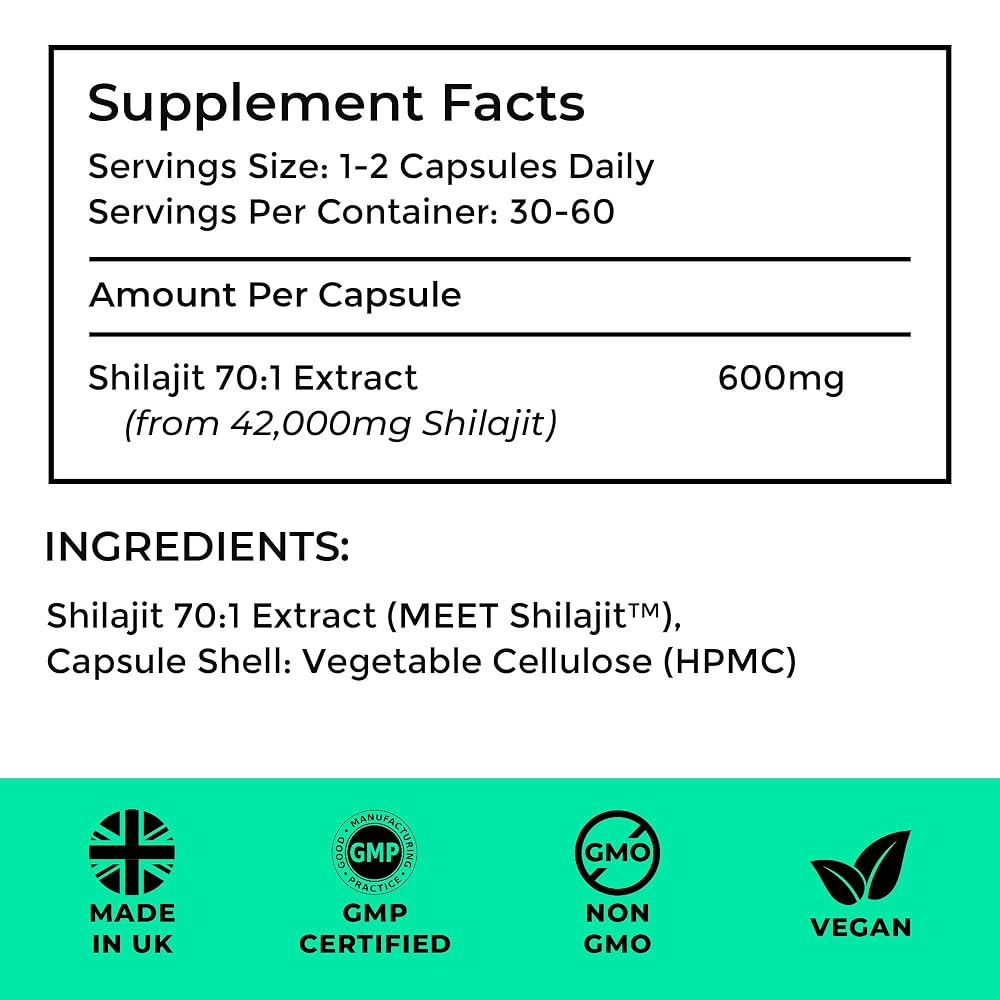 Love Life Supplements High Strength Shilajit 600mg - 60 Capsules - image 3