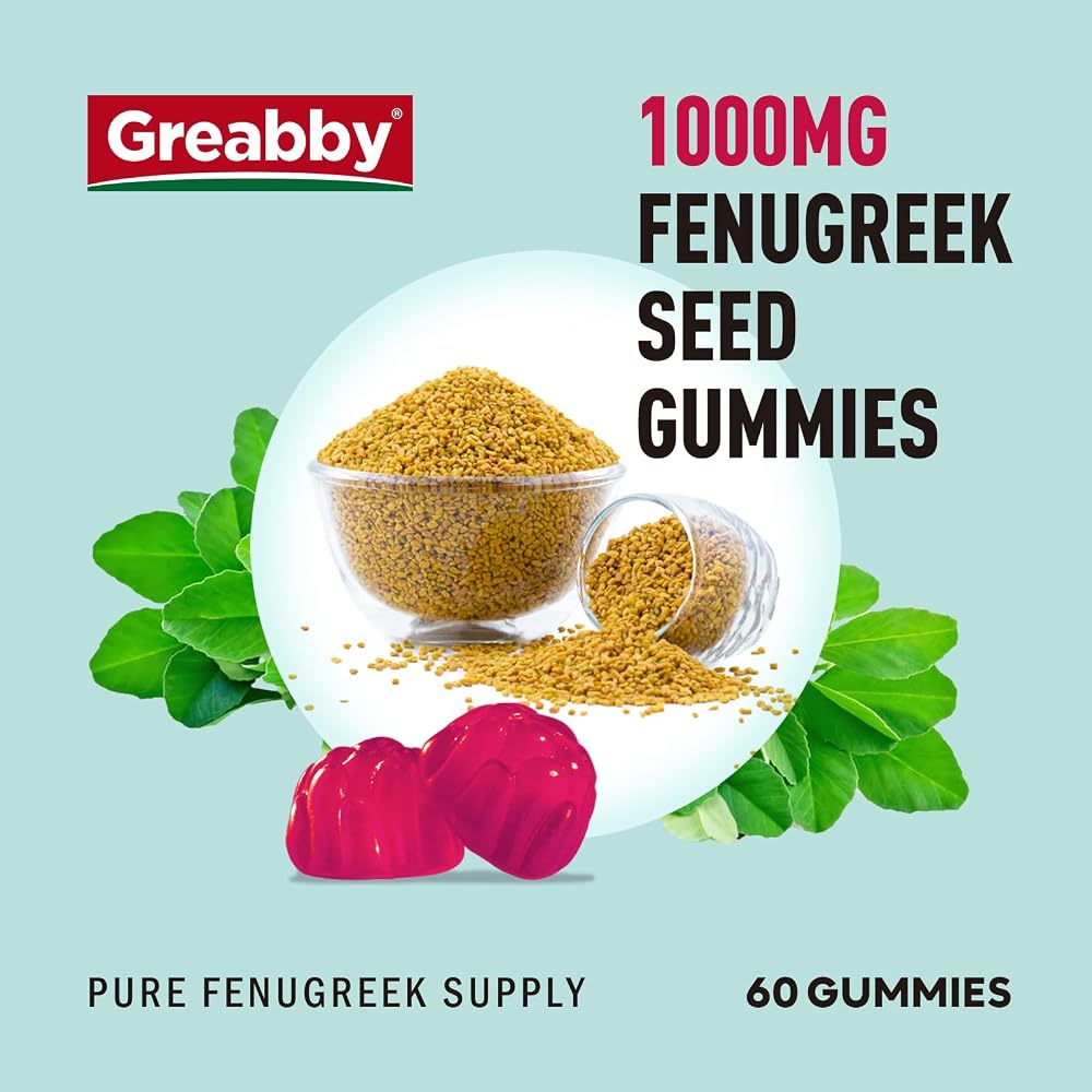 GREABBY Fenugreek Gummies 1000mg - 60 Count - image 2