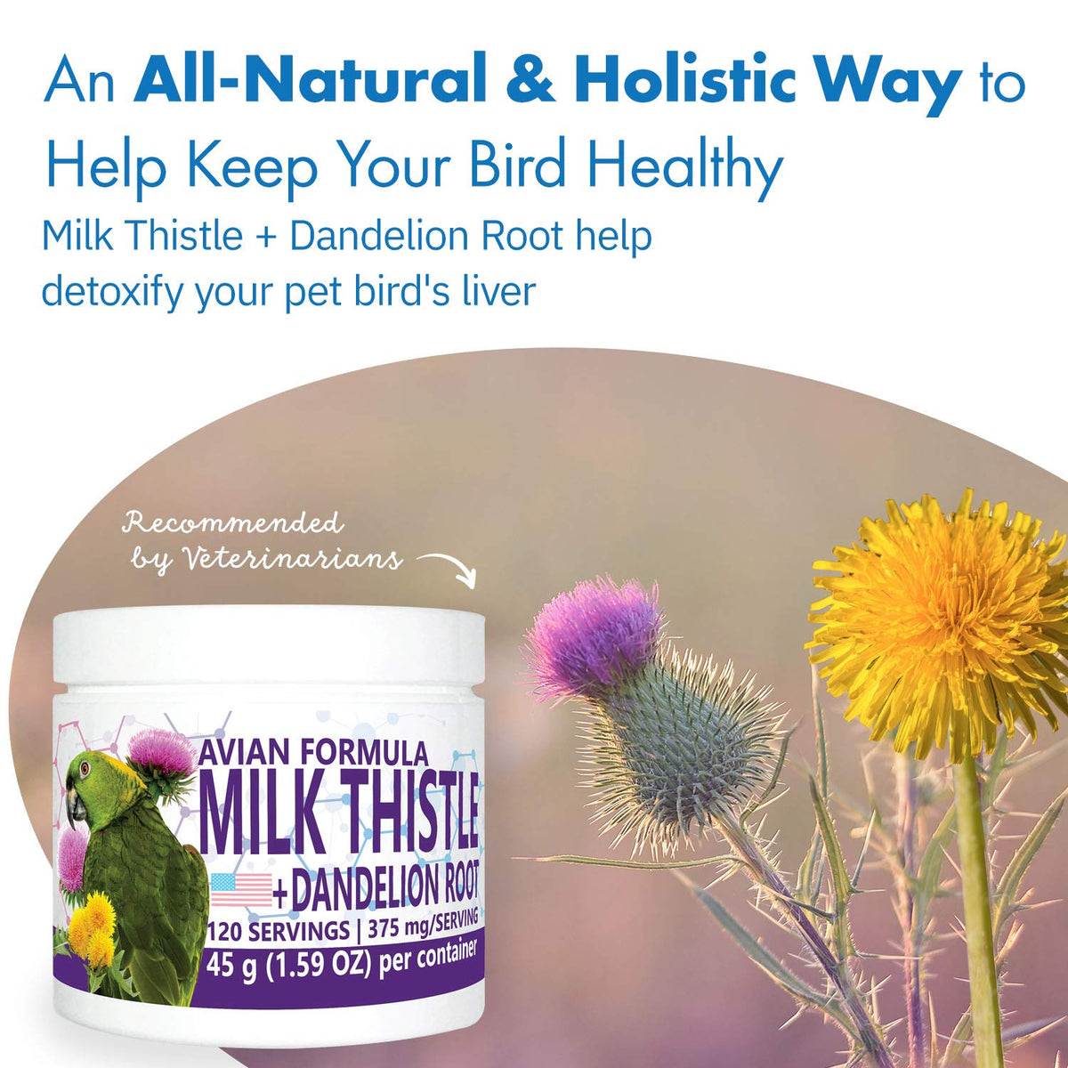 Equa Holistics Avian Milk Thistle + Dandelion Root Liver Support - 120 Servings - image 6