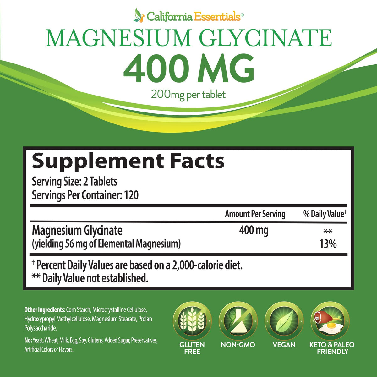 California Essentials Magnesium Glycinate 400 - Chelated