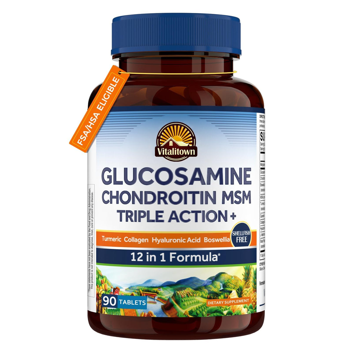Vitalitown Glucosamine Chondroitin MSM with Collagen - 90 Tablets