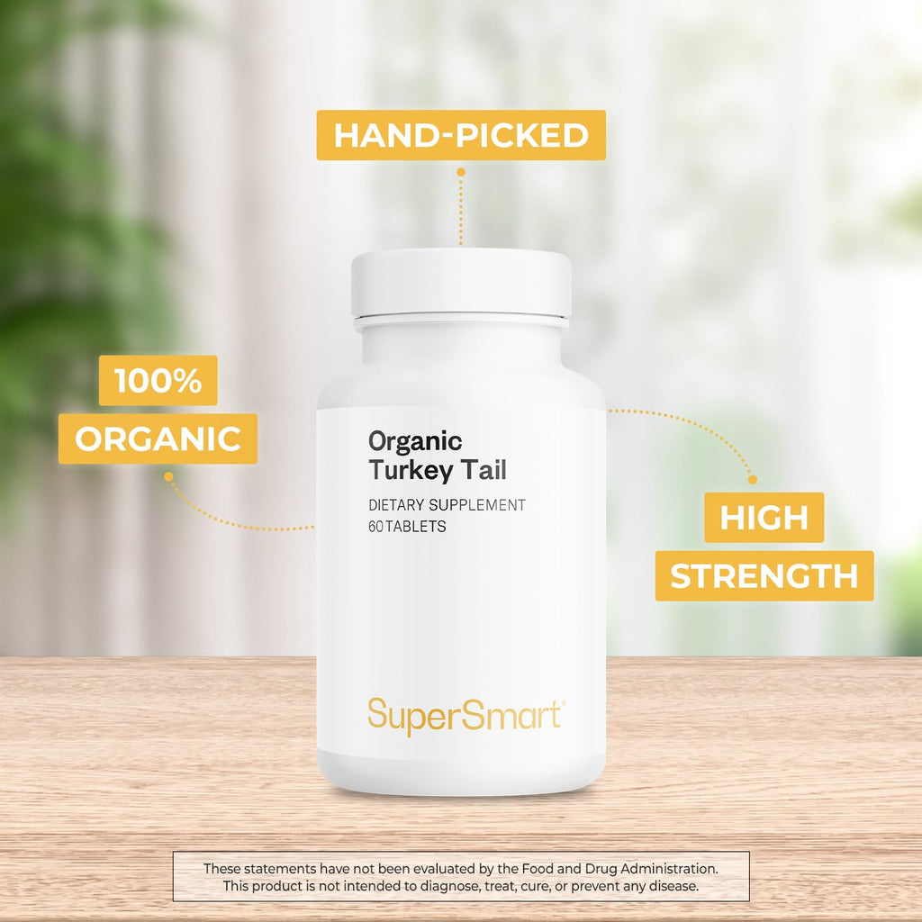 Supersmart Organic Turkey Tail 1000mg - 60 Tablets - image 3