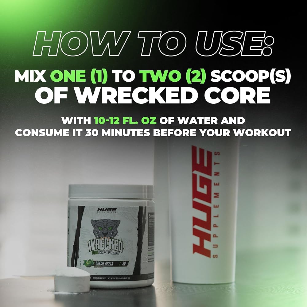 Huge Supplements Wrecked Core - All-in-One Pre-Workout Supplement