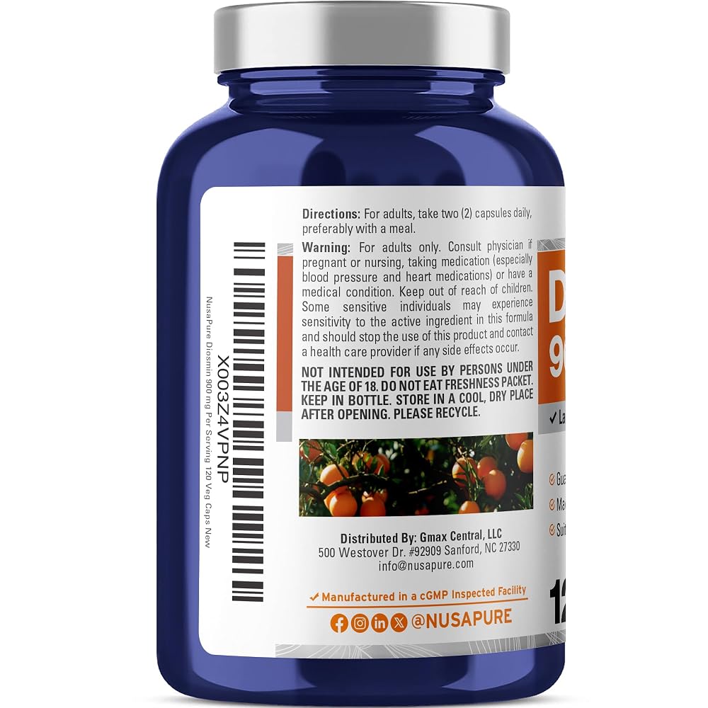 NusaPure Diosmin 900mg Vegan - 120 Vegetarian Capsules - image 3