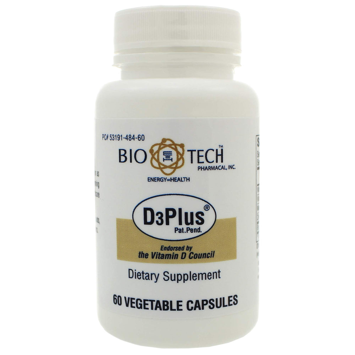 Bio-Tech Pharmacal D3 Plus Vitamin D3 - 60 Vegetarian Capsules