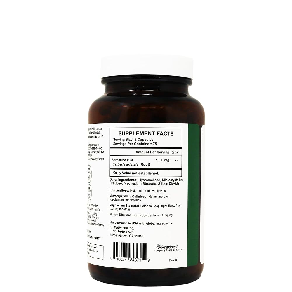 PRISTINE'S Berberine 1000mg Supplement Capsules - 150 Count - image 9