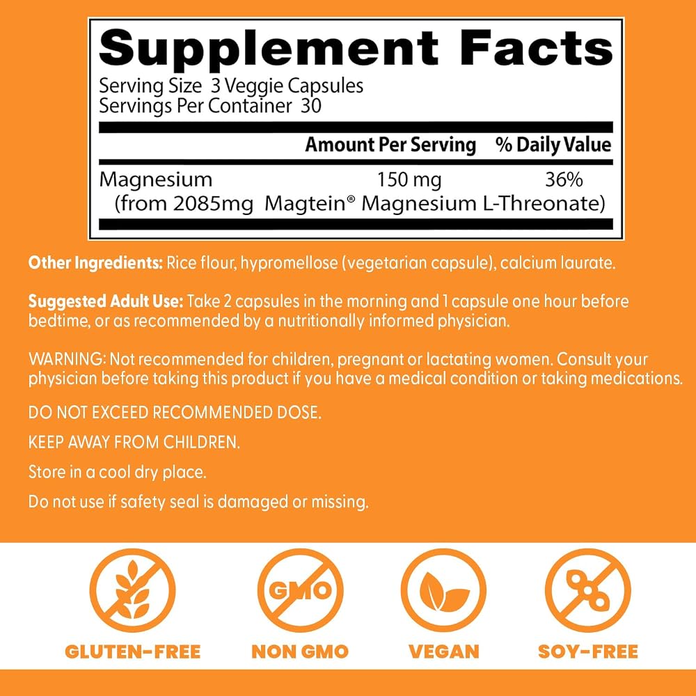 Doctor's Best L-Threonate Magnesium 150 mg - 60 Vegetarian Capsules - image 4