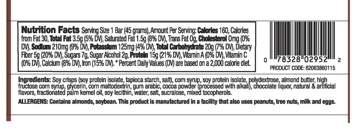 Landau Protein Bar, 15 g Protein 1.6oz bar, 12 Bars (Peanut Caramel)