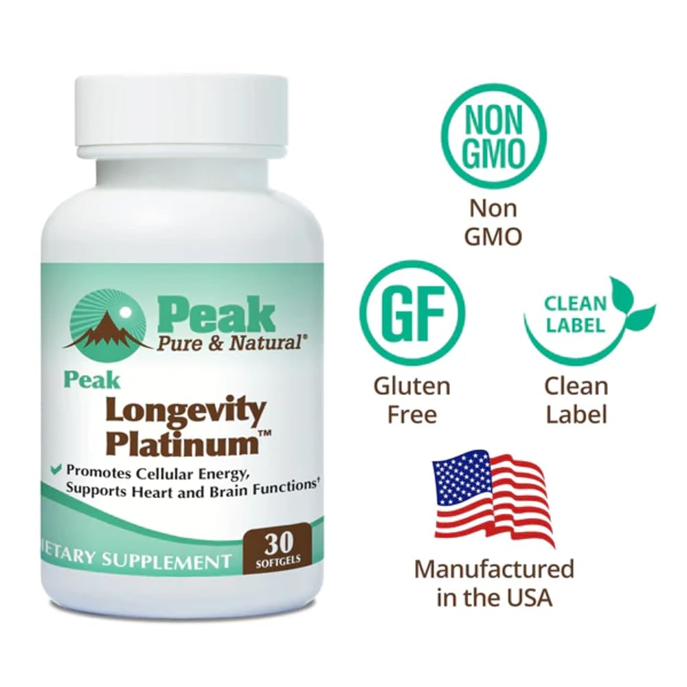 Peak Pure & Natural Platinum PQQ with CoQ10 - 30 Softgels - image 3
