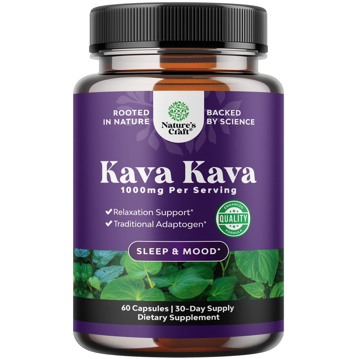 Natures Craft Kava Kava Capsules Stress & Mood Support - 60 Capsules