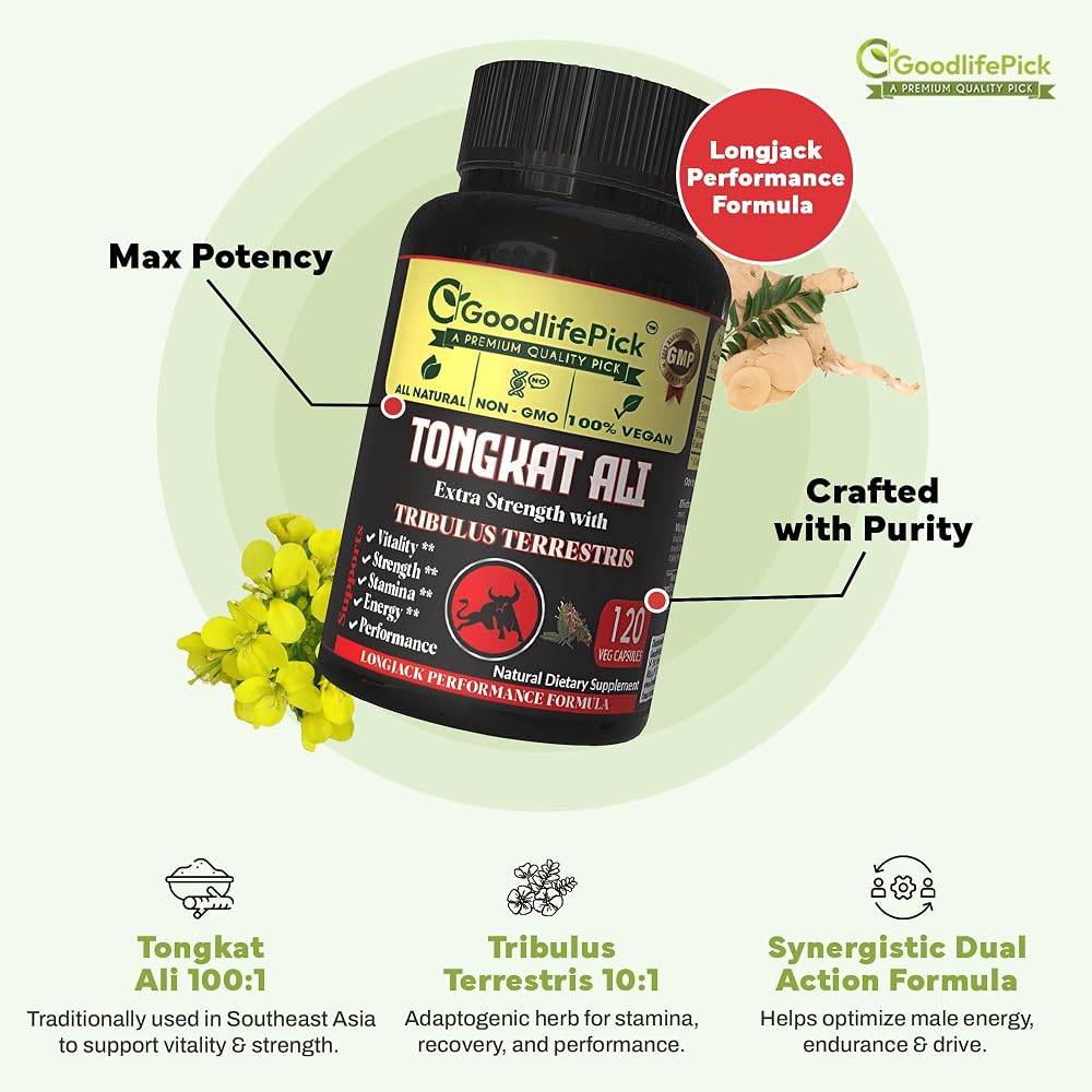 GoodlifePick Tongkat Ali with Tribulus Terrestris - 120 Vegetarian Capsules - image 2