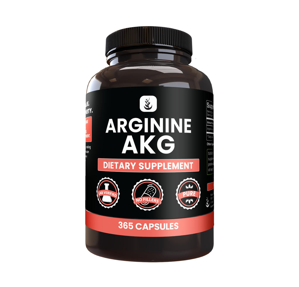 PURE ORIGINAL INGREDIENTS Arginine AAKG - 365 Capsules