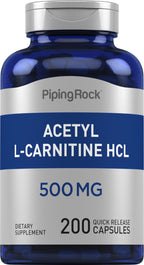 Piping Rock Acetyl L-Carnitine HCL 500 mg - 200 Capsules