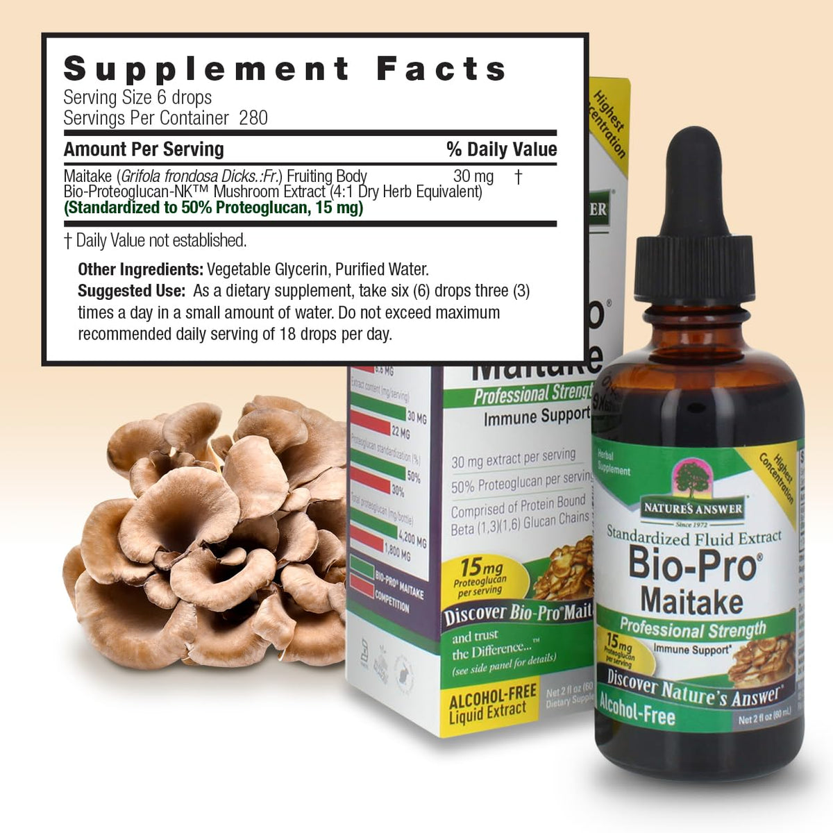 Nature's Answer Bio Pro Maitake Mushroom Extract - 2 Fl Oz - image 3