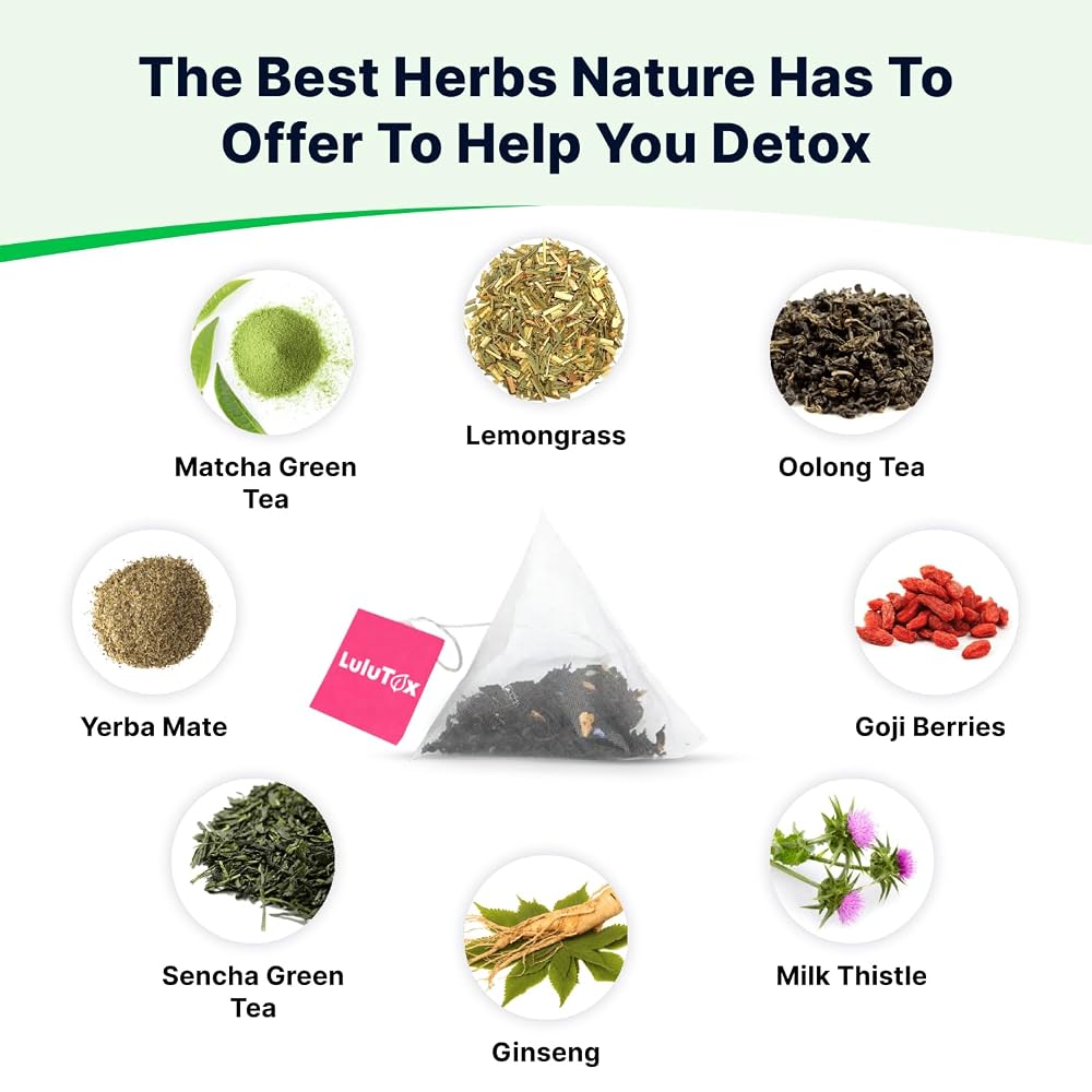 LULUTOX Detox Tea Herbal Blend with Dandelion and Ginseng - 28 Servings - image 5