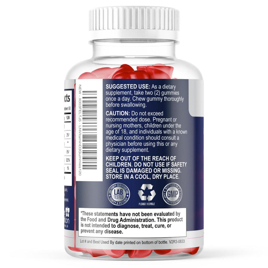 Health Nutrition Naturals Vitamin D3 Gummies 5000 IU (125 mcg)