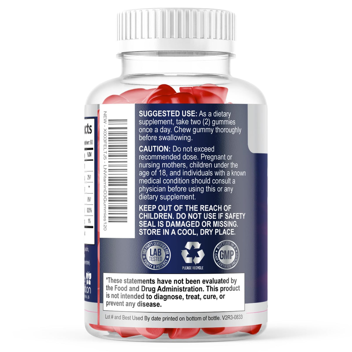 Health Nutrition Naturals Vitamin D3 Gummies 5000 IU (125 mcg)