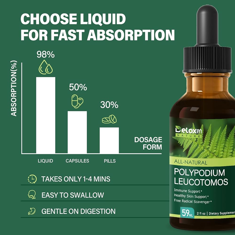 DetoxenNATURE Polypodium Leucotomos Extract Drops for Immune Support - 2 Fl Oz - image 4