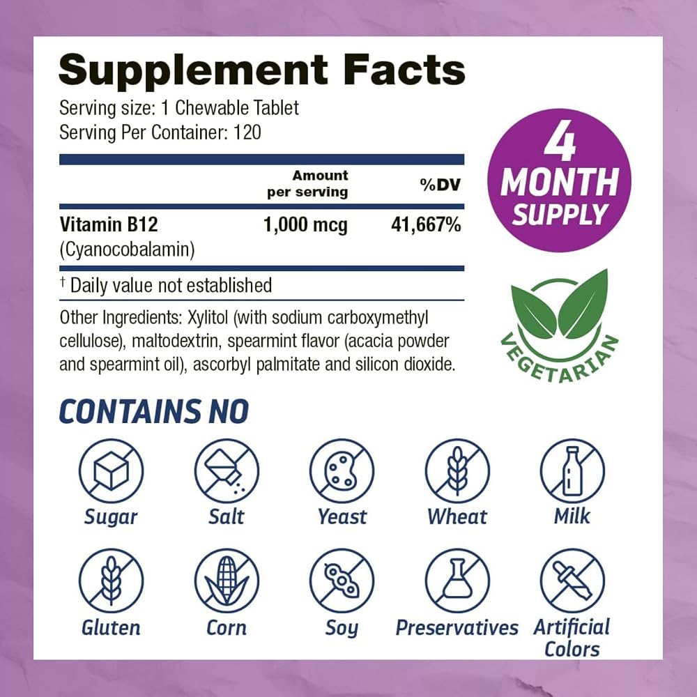 Dr's Hope Vitamin B12 1000mcg Energy & Metabolism Support - 120 Tablets - image 2