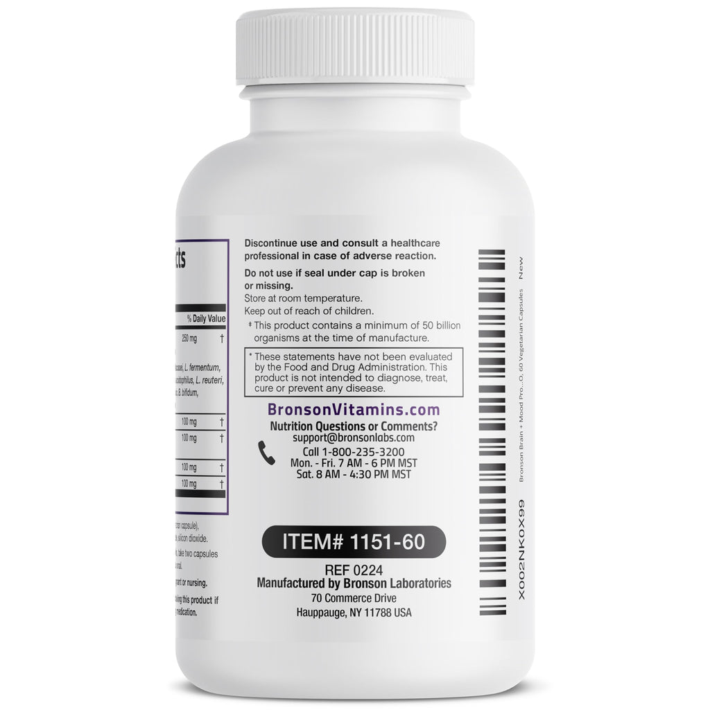 Bronson Brain + Mood Probiotic 50 Billion CFU - 60 Capsules - image 8