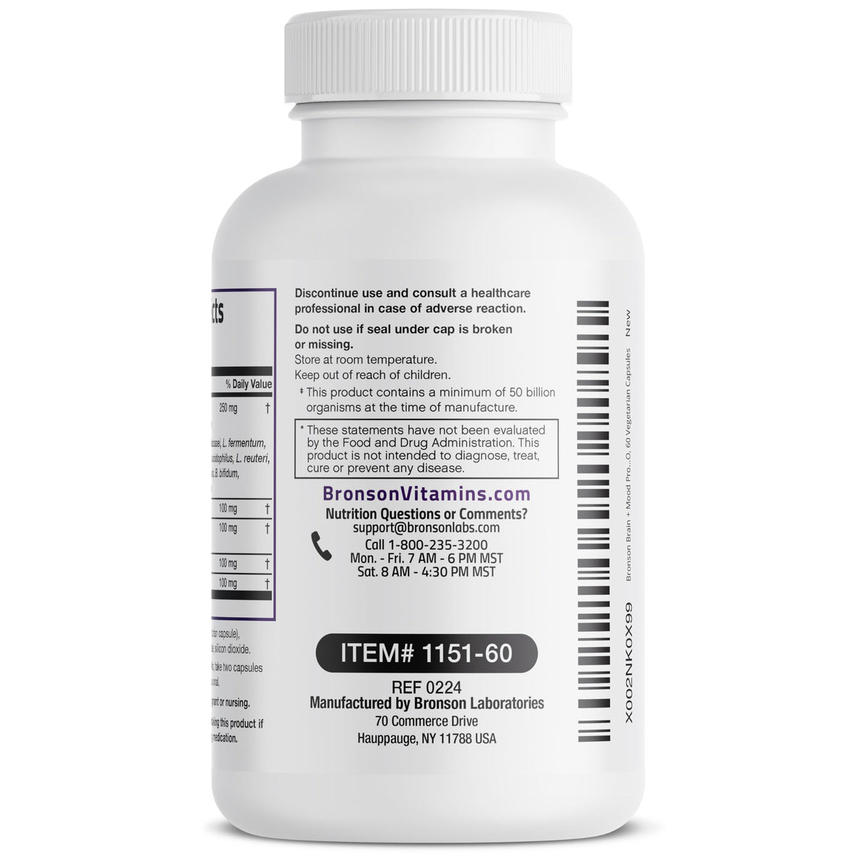 Bronson Brain + Mood Probiotic 50 Billion CFU - 60 Capsules - image 8
