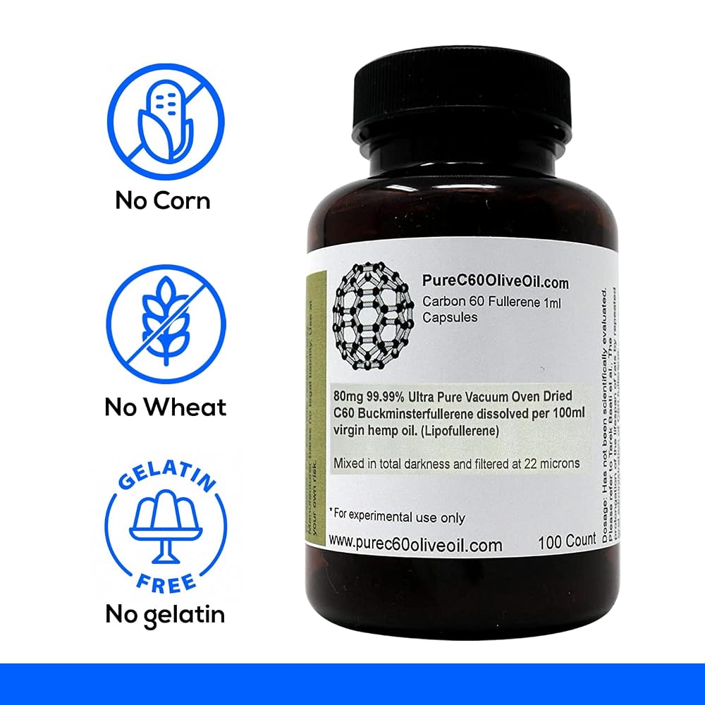 PureC60OliveOil C60 Hemp Seed Oil Capsules 80mg - 100 Count - image 4