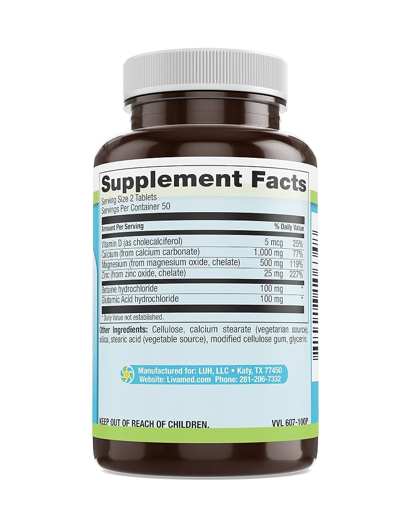 Livamed Cal-Mag-Zinc with Vitamin D3 Bone Strength - 100 Tablets - image 4
