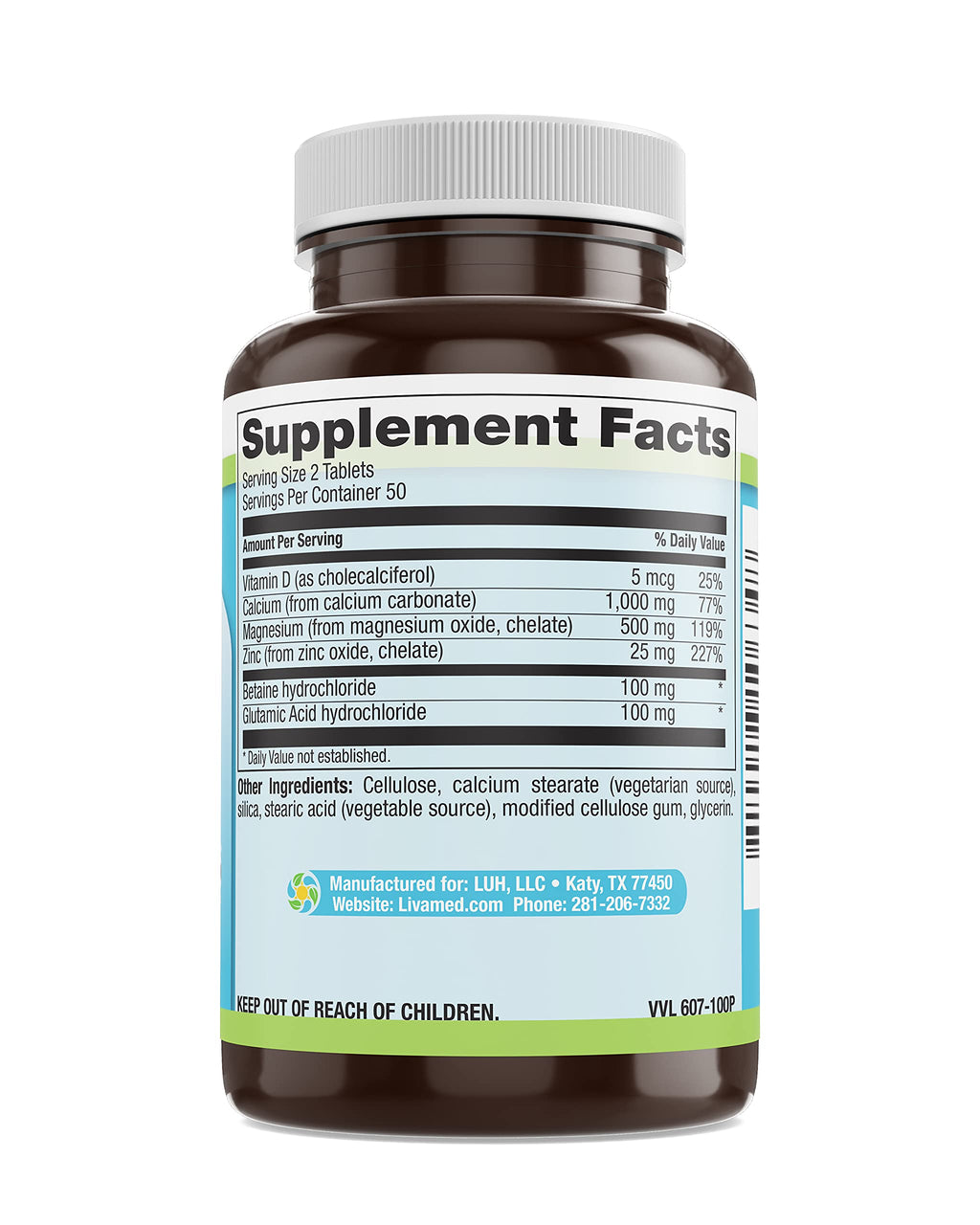 Livamed Cal-Mag-Zinc with Vitamin D3 Bone Strength - 100 Tablets - image 4