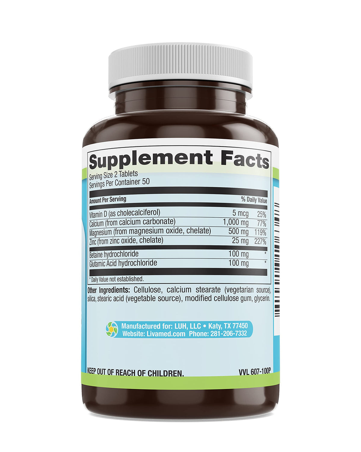Livamed Cal-Mag-Zinc with Vitamin D3 Bone Strength - 100 Tablets - image 4