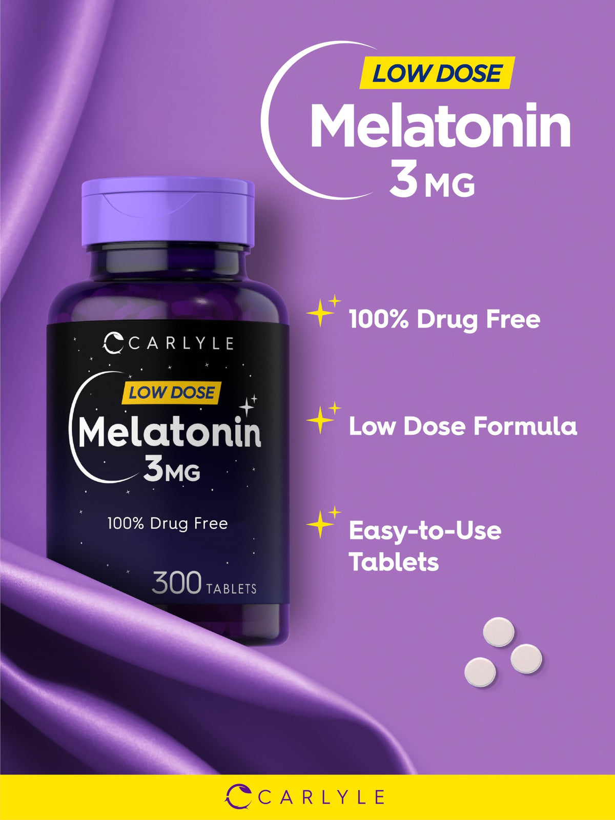 Carlyle Melatonin 3mg Tablets - 300 Count - image 4