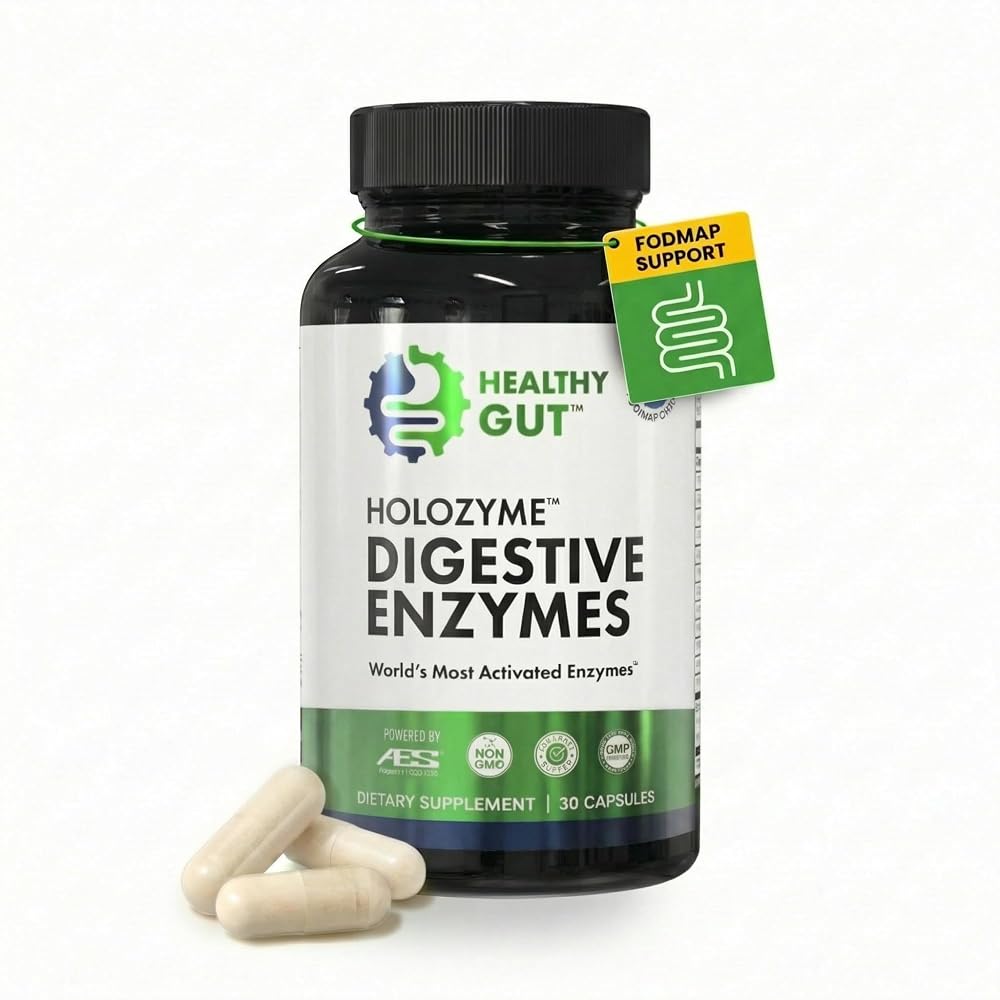 Healthy Gut HoloZyme Max Strength Digestive Enzymes - 30 Capsules