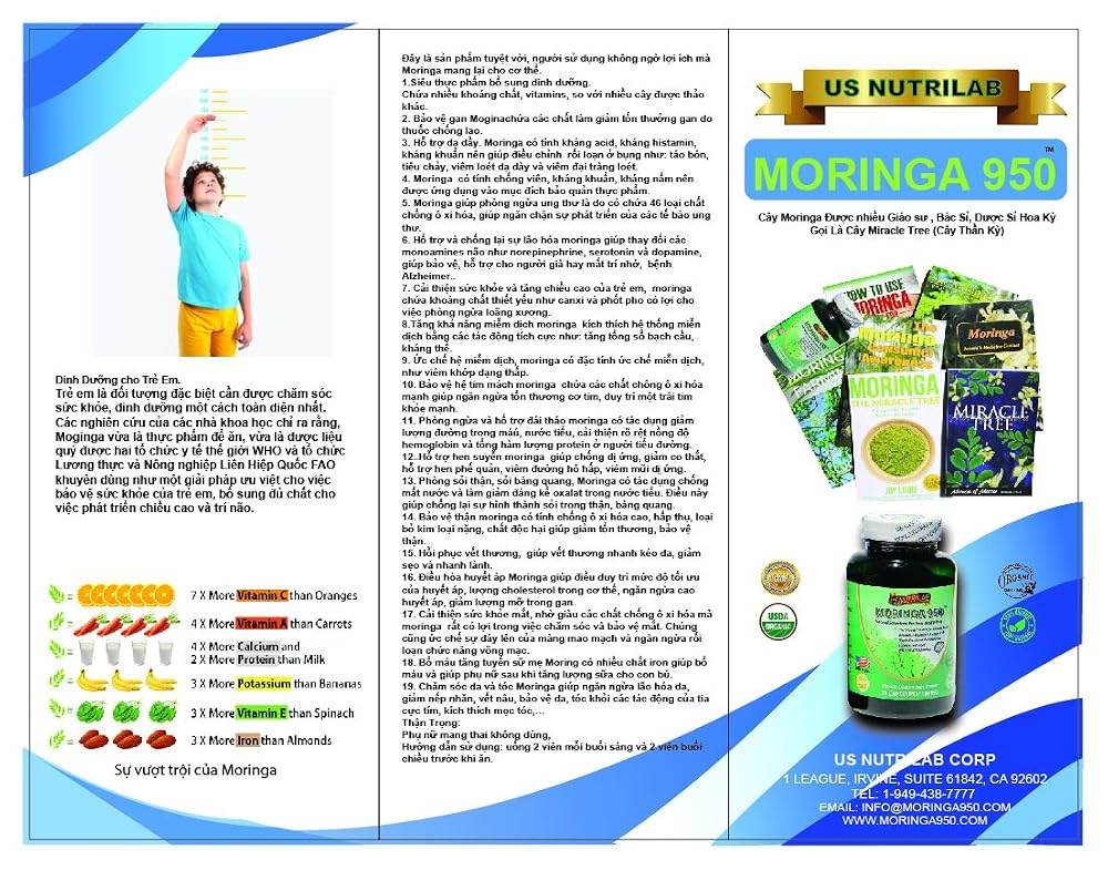 Organic Moringa 950 1100 mg - 90 Capsules - image 3
