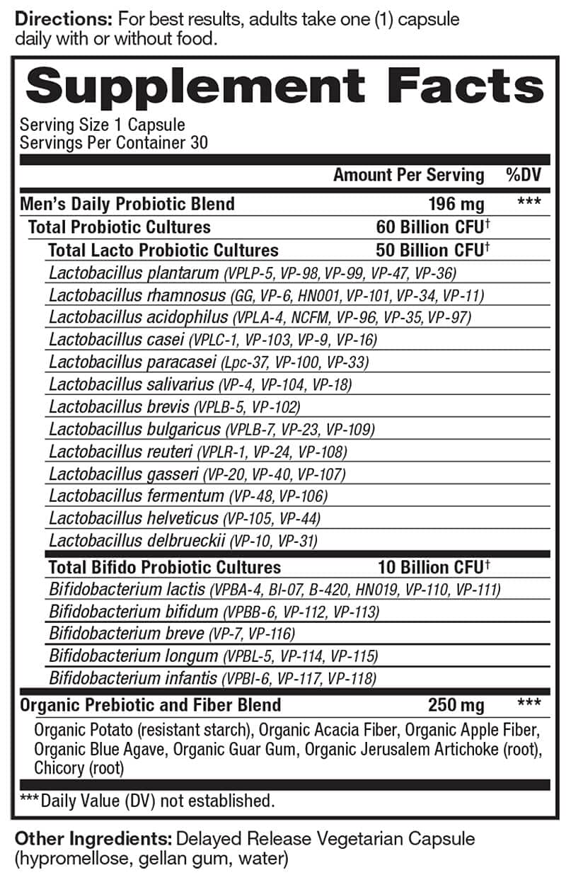 Vital Planet Men's Daily Probiotic Plus Prebiotics - 30 Capsules - image 2