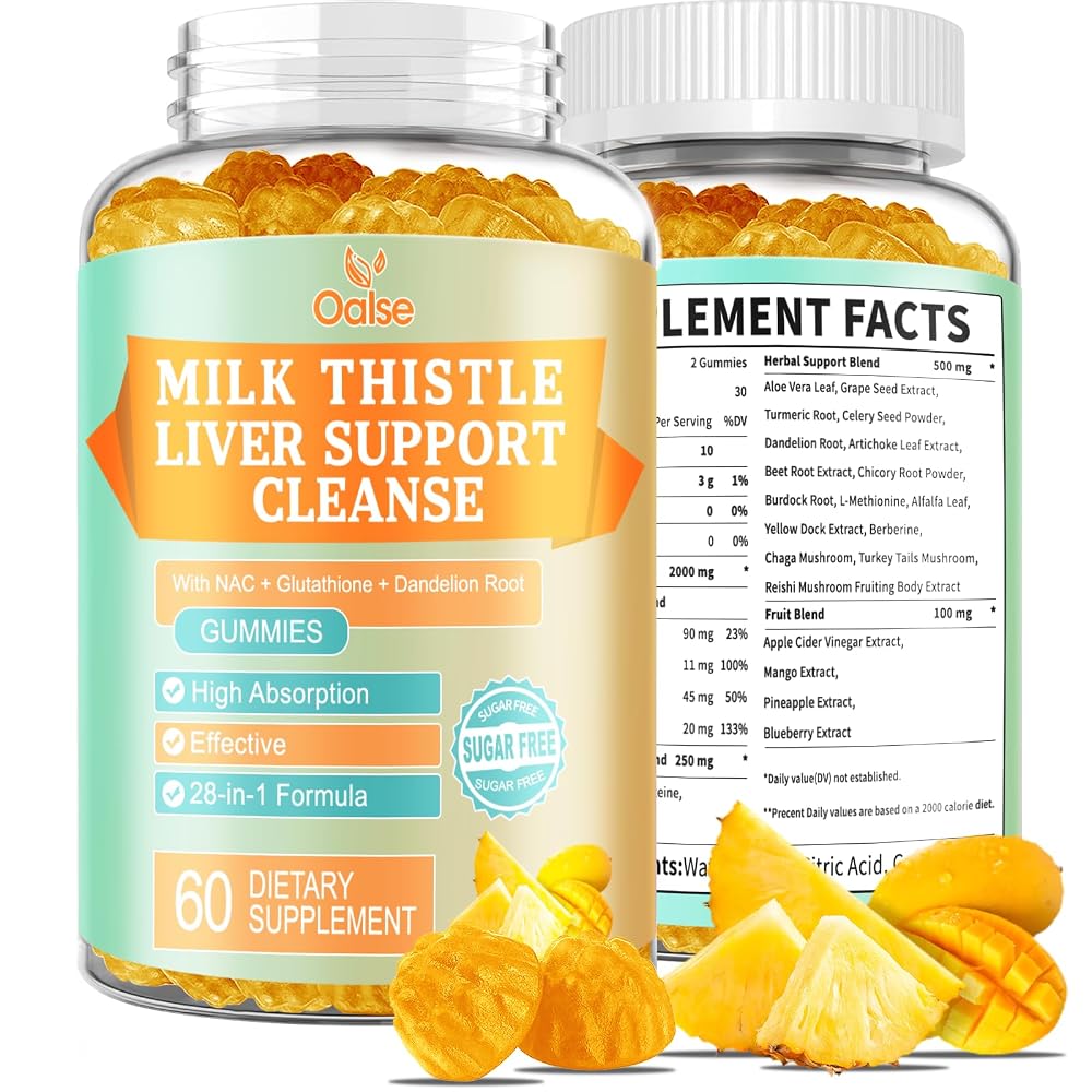 OALSE Liver Cleanse Detox & Repair Milk Thistle Gummies - 60 Count
