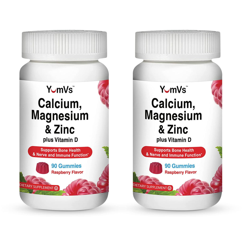 YUM-V'S Calcium Magnesium Zinc Gummies with D3 - 90 Count