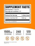 BulkSupplements Acetyl L-Carnitine 1500mg - 240 Capsules - image 2