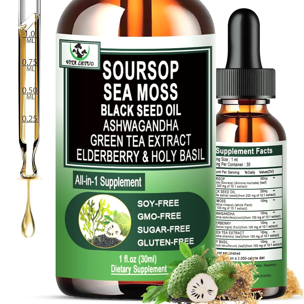 Vita letuo Soursop Drops Liquid Supplement - 1 Fl Oz
