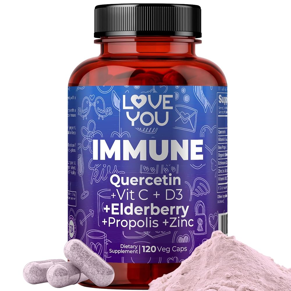 Love You Immune Support Supplement with Vitamin C & Zinc - 120 Capsules
