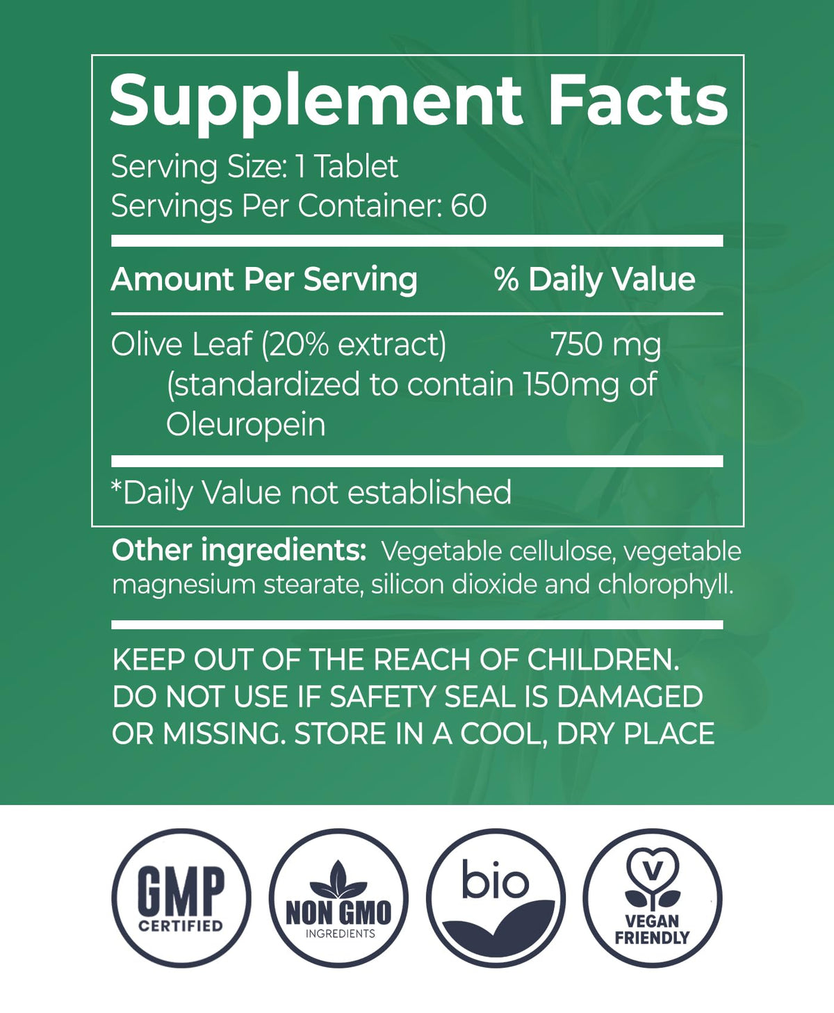 Logos Nutritionals Olive Leaf Extract Capsules - 60 Count - image 2
