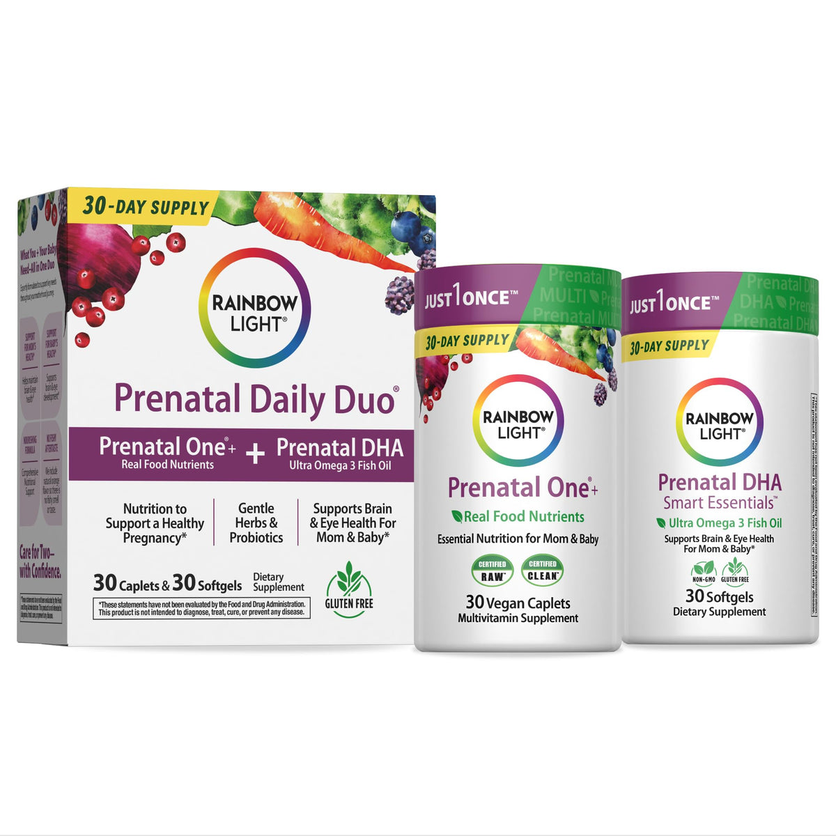 Rainbow Light Prenatal DHA Vitamins for Mom & Baby - 60 Count