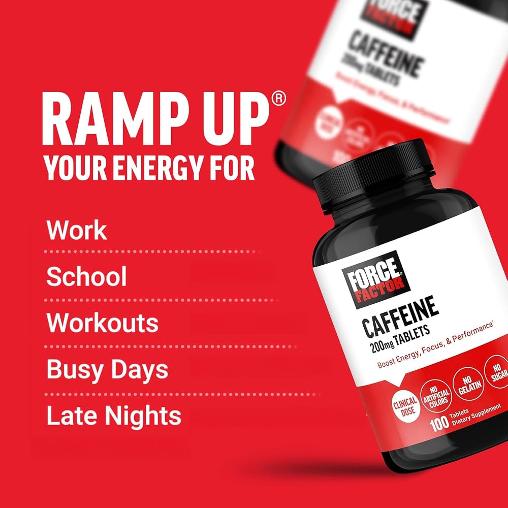 Force Factor Caffeine Pills 200mg
