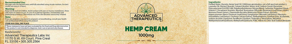 HEMPERATURE Advanced Therapeutics Hemp Cream 1000mg - 4 oz - image 2