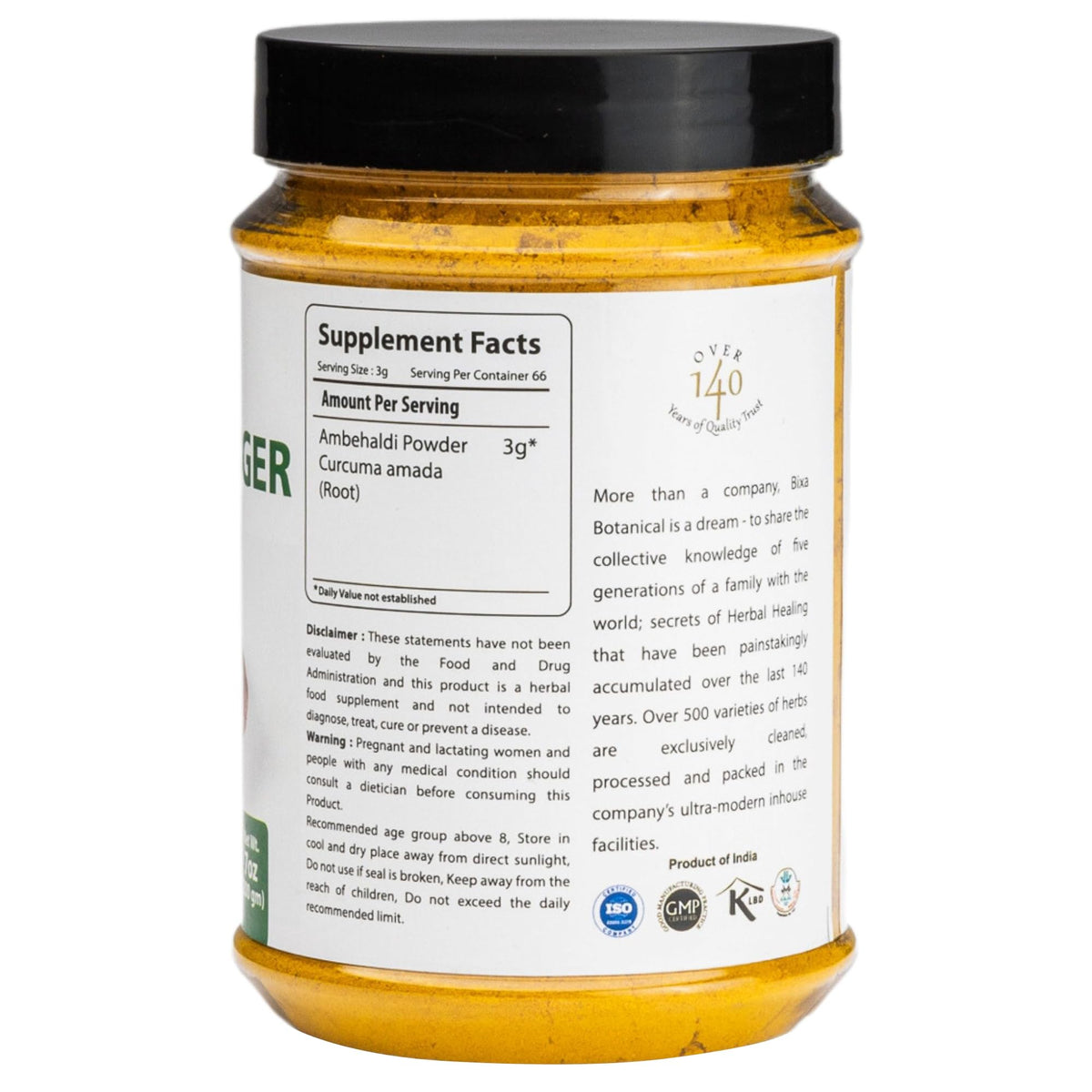 bixa BOTANICAL Mango Ginger Root Powder - 200 Grams - image 2
