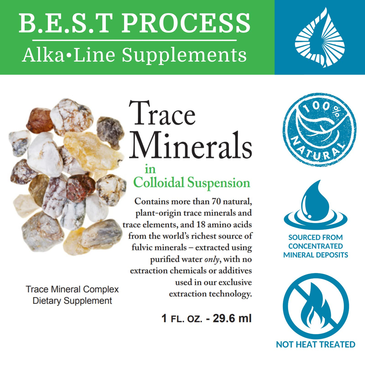Morter Trace Minerals - Colloidal Fulvic Trace Mineral Drops with 70+